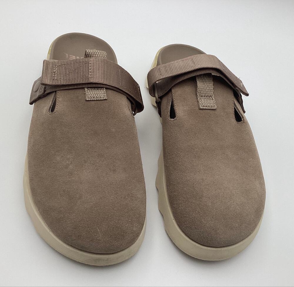 SOREL Women's Viibe Clog Suede Slip On Sandals Omega Taupe Size 9
